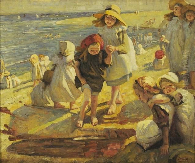 Day At The Beach Oil Painting by Dorothea Sharp
