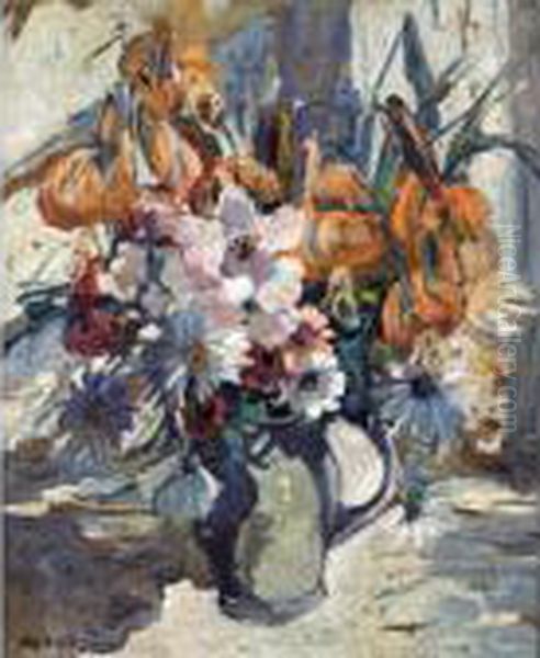 Flower Piece Oil Painting by Dorothea Sharp