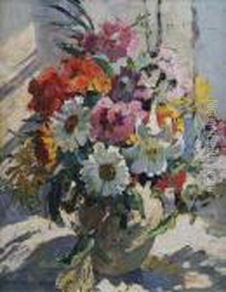 Sharpe Still Life Offlowers In A Vase Oil Painting by Dorothea Sharp