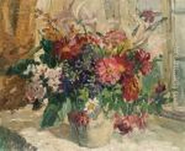 Still Life Of Flowers Oil Painting by Dorothea Sharp