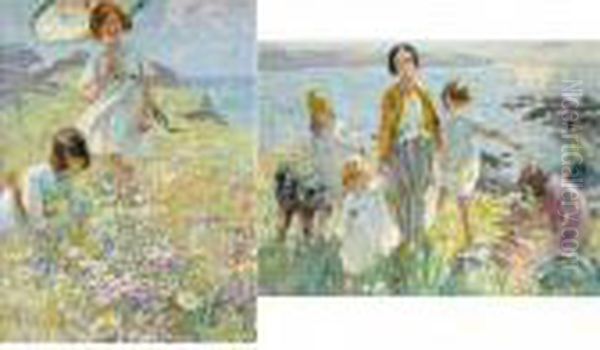 A Summer Day On The Cliffs Oil Painting by Dorothea Sharp