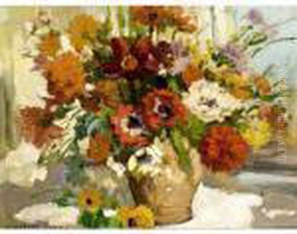 Studio Flowers Oil Painting by Dorothea Sharp