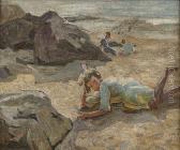 On The Beach Oil Painting by Dorothea Sharp