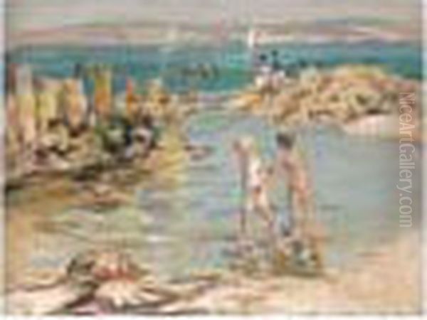 Playing In The Shallows Oil Painting by Dorothea Sharp