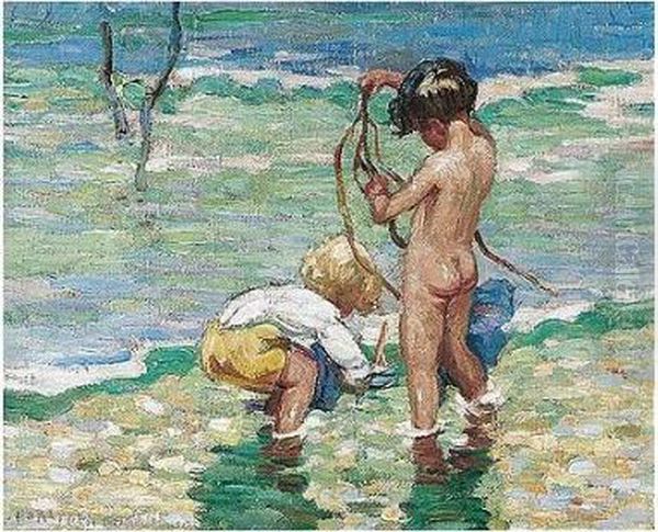Paddling Oil Painting by Dorothea Sharp