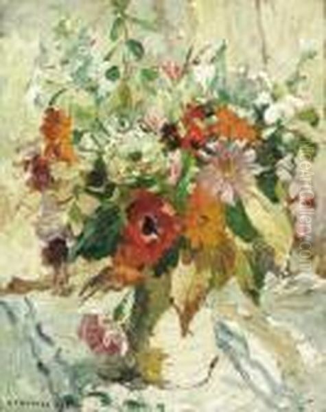 Still Life Of Flowers Oil Painting by Dorothea Sharp