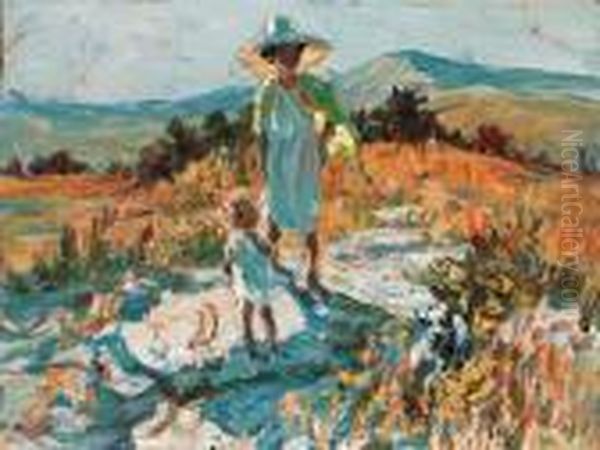 On A Sunlit Path Oil Painting by Dorothea Sharp