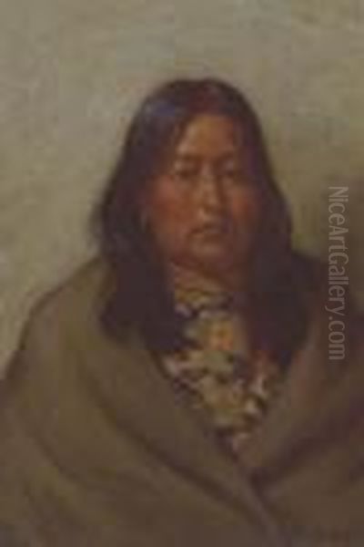 Wife Of Chief Little Wolf Oil Painting by Joseph Henry Sharp