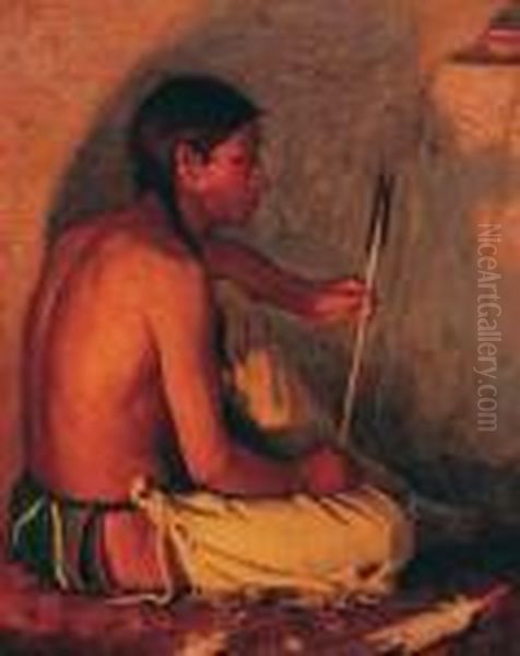 The Arrow Maker Oil Painting by Joseph Henry Sharp