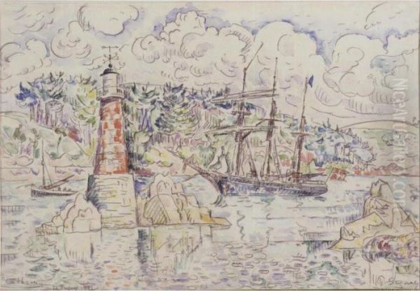 Cathriny Le Trieux Oil Painting by Paul Signac