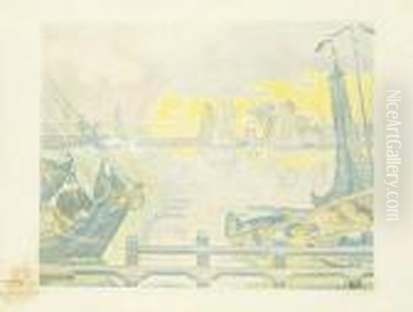 Les Bateaux Flessingue Oil Painting by Paul Signac