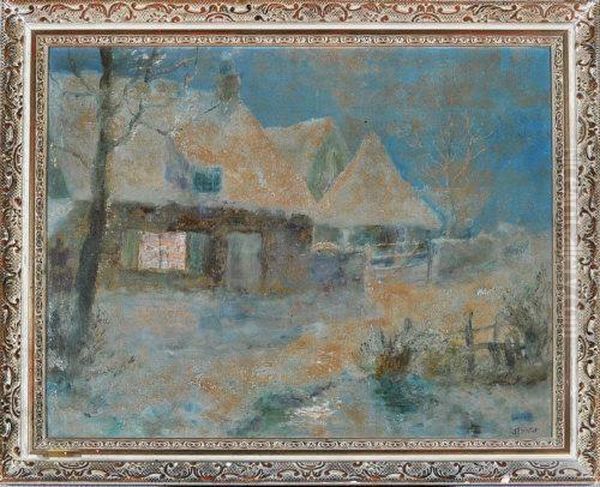 Farm At Evening Oil Painting by John Falconar Slater