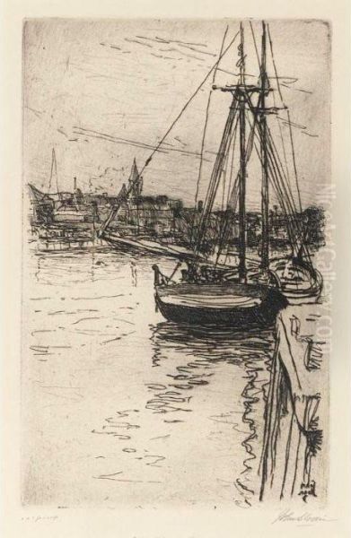 The Schuylkill At Philadelphia; 
The Little Bride; Turkey From Uncle (m. 60; 138 & 151) Oil Painting by John Sloan
