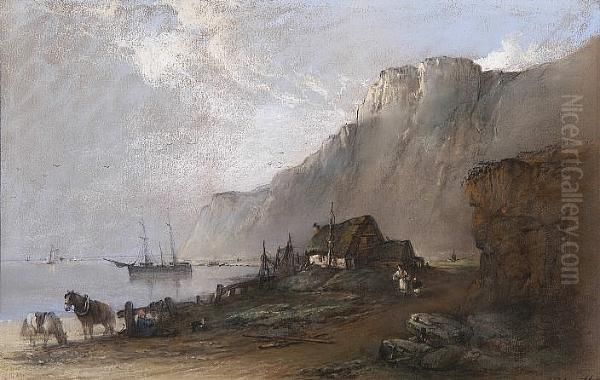 Coastal Scene Oil Painting by Edward Robert Smythe