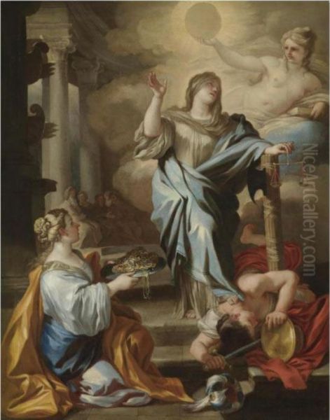 An Allegory Of Justice Oil Painting by Francesco Solimena
