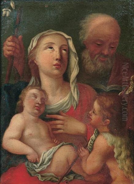 Sacra Famiglia Con San Giovannino Oil Painting by Francesco Solimena
