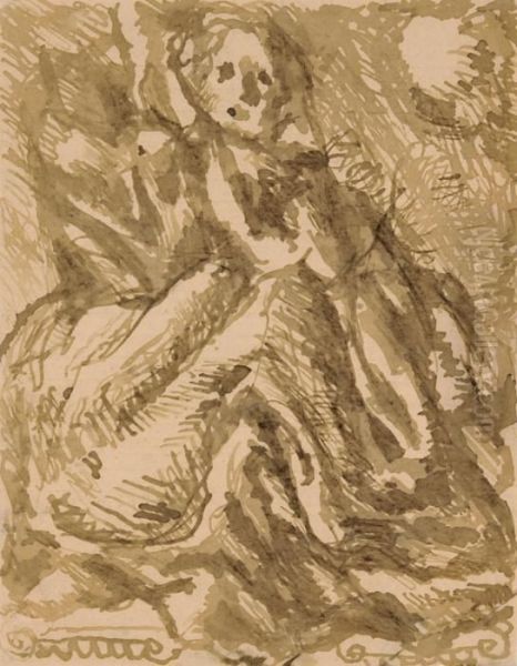 Vierge Al'enfant Oil Painting by Louis Soutter