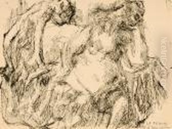 La Femme Et Lejeune Homme Oil Painting by Louis Soutter