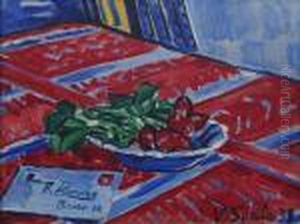 38 - Zatisi S Redkvickami Adopisem Oil Painting by Vaclav Spala