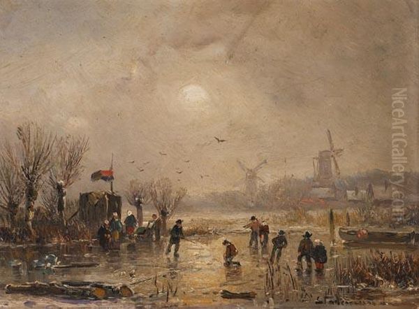 Wintervergnugen Oil Painting by Adolf Stademann