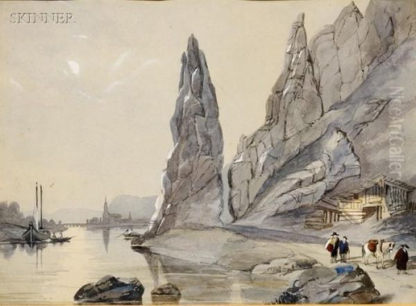 Roghe Bayard, On The Meuse Oil Painting by William Clarkson Stanfield