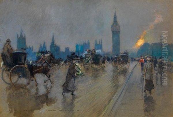 Vue De Londres Oil Painting by Georges Stein