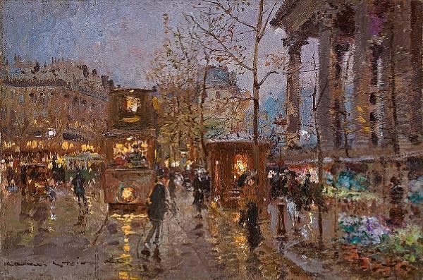 Place De La Madeleine Oil Painting by Georges Stein