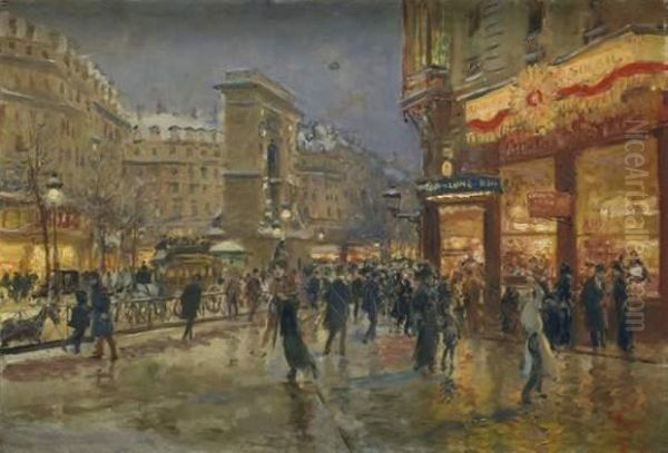 Animation Porte Saint-denis Oil Painting by Georges Stein