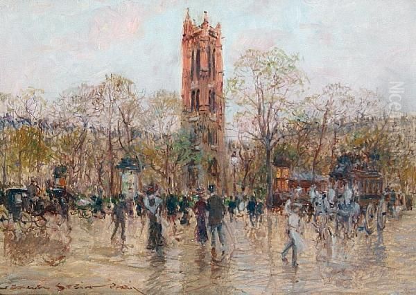 La Tour St Jacques Oil Painting by Georges Stein