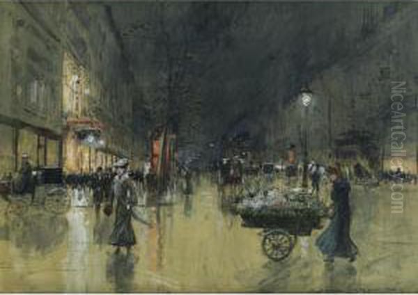 Marchande Des Quatre Saisons Oil Painting by Georges Stein