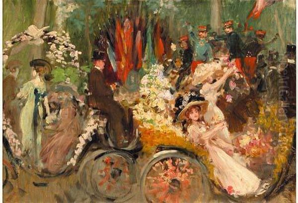 Fete Du 14 Juillet Oil Painting by Georges Stein