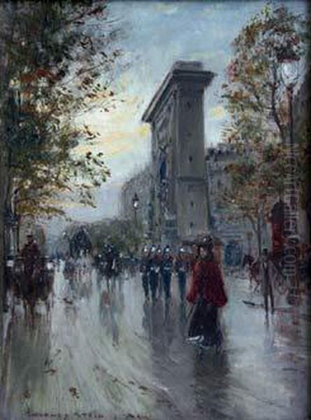  Paris, La Porte Saint-martin, Circa 1910  Oil Painting by Georges Stein