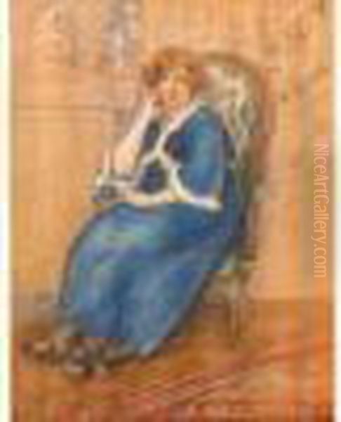 Portrait En Pied De Madeleine De Swarte Oil Painting by Georges Stein