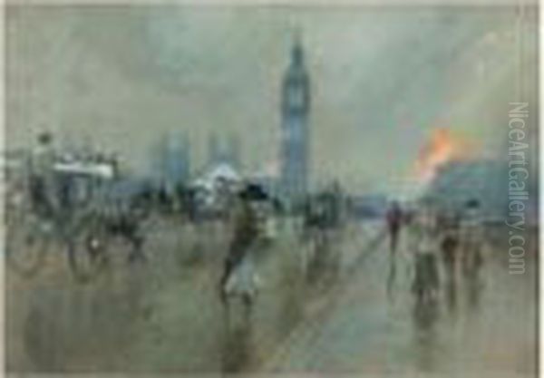 Londres, Westminster Bridge Oil Painting by Georges Stein