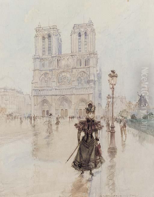 Vue De Notre Dame Oil Painting by Georges Stein