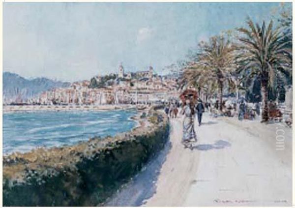 Cannes, La Croisette Oil Painting by Georges Stein