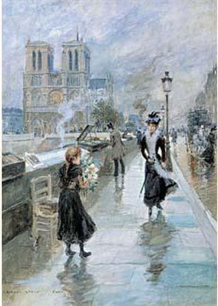 Sur Les Quais Oil Painting by Georges Stein