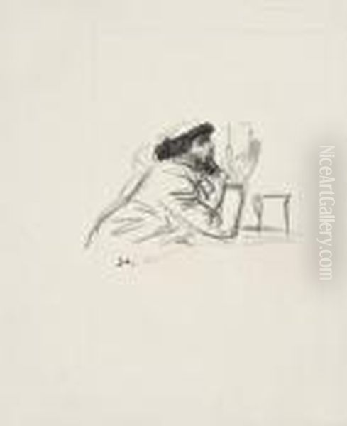 Le Buveur D'absinthe Oil Painting by Theophile Alexandre Steinlen