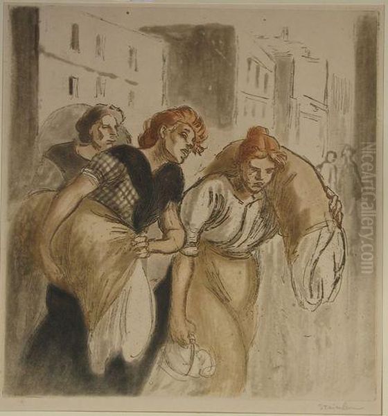Le Retour Dulavoir. Oil Painting by Theophile Alexandre Steinlen