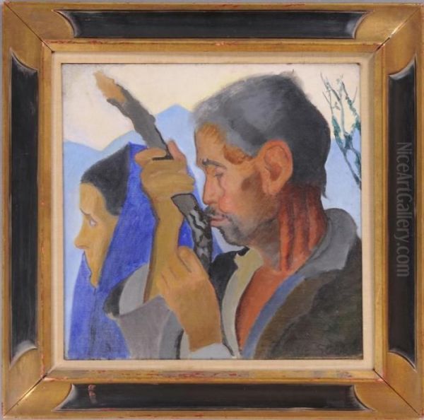 The Flute Player Oil Painting by Joseph Stella