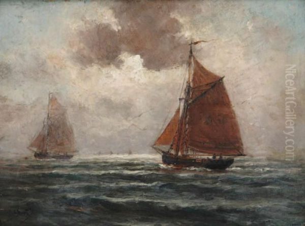 'chaloupes Mer Du Nord' Oil Painting by Romain Steppe