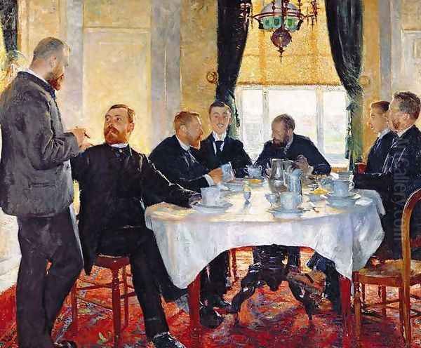 Breakfast at Blankenberghe Oil Painting by William van Strydonck