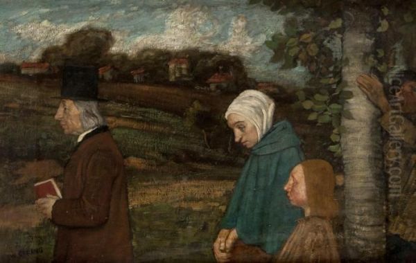 Going To Church Oil Painting by William Strang