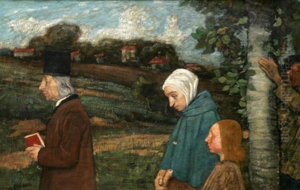 Folje I Landskap Oil Painting by William Strang
