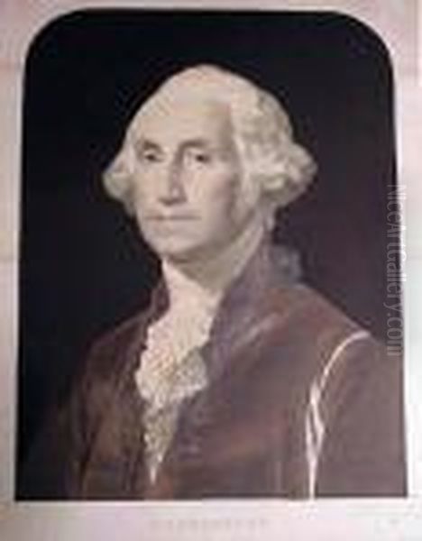 Hand-colored Lithograph By 
Julien, New York, 1854, Pale Timestain,scattered Tears, Losses, Foxing 
And Other Discoloration In Themargins And Verso, Some Old Linen Tape And
 Glue Residue Verso,other Lesser Defects, With Margins, Framed Oil Painting by Gilbert Stuart