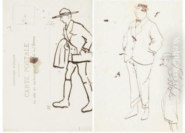 Deux Etudes D'homme En Pied Oil Painting by Arthur Szyk