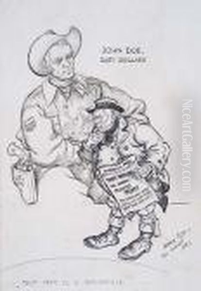John Doe, Easy Dollars Oil Painting by Arthur Szyk