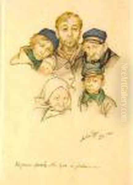 Studia Portretowe Oil Painting by Arthur Szyk