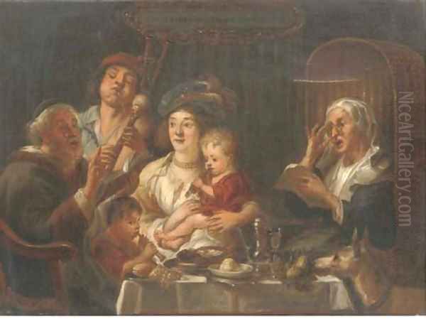 The serenade Oil Painting by Continental School