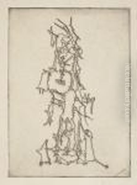 Planche Pour Le Mythe De La Roche Percee, De Ivan Goll Oil Painting by Yves Tanguy